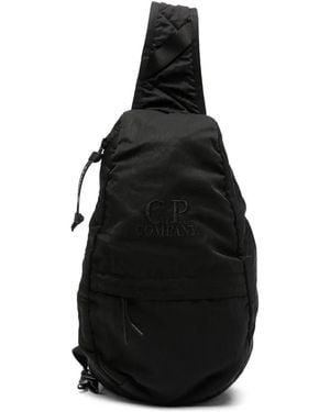 C.P. Company Logo-Embroidered Backpack - Black