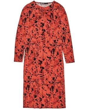Bimba Y Lola Gathered Printed Midi Dress