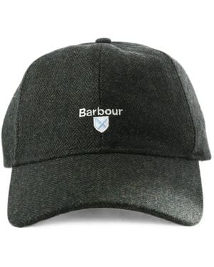 Barbour Barlow Herringbone-Pattern Logo-Embroidered Cap - Black