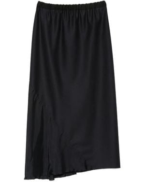FRANCESCA MARCHISIO Panelled Wool Maxi Skirt - Black