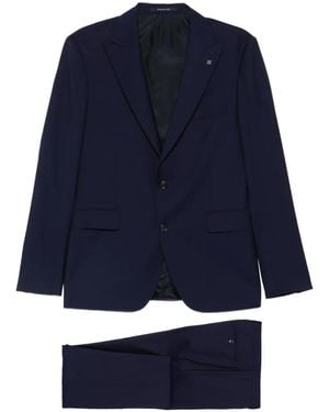 Tagliatore Bruce Deep Peak Lapels Suit - Blue