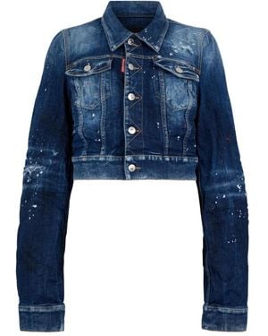 DSquared² Medium Spots Wash Dean Jean Jacket - Blue