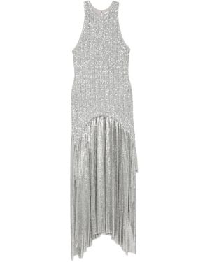 Rabanne Sequin-Embellished Chainmail Asymmetric Dress - White