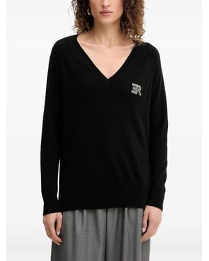 ERMANNO FIRENZE V-Neck Long-Sleeve Sweater - Black