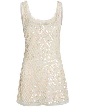 LoveShackFancy Calise Sequin-Embellished Mini Dress - White
