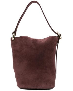 JOSEPH M Fold Suede Bucket Bag - Purple