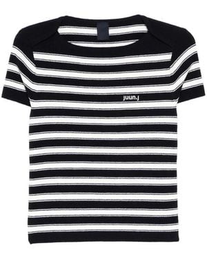 Juun.J Striped T-Shirt - Black