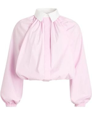 Patou Blouse À Col V Et Manches Courtes - Rose