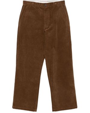 DUNST Corduroy Straight-Leg Trousers - Brown