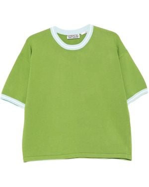 Essentiel Antwerp Contrasting-Trims T-Shirt - Green