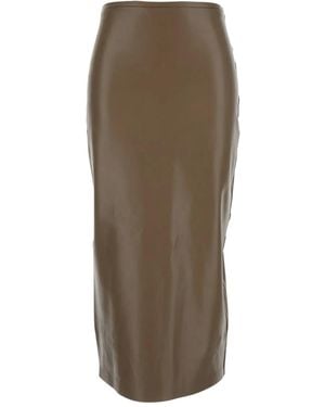 Norma Kamali Jupe Mi-Longue À Fente Au Dos - Marron