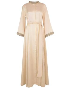 Baruni Abito Lungo Zayna Con Ricamo - Neutro