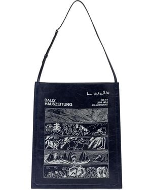 Bally Borsa A Spalla Con Stampa - Blu