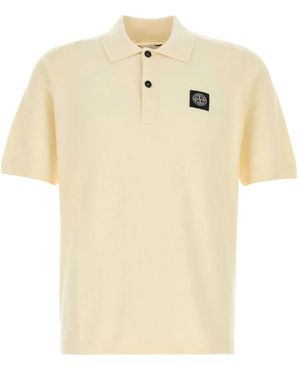 Stone Island Logo-Patch Polo Shirt - Natural