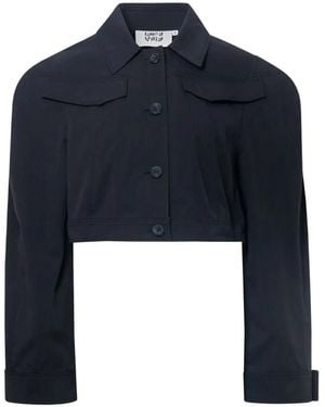 KUMANN YHJ Signature Cropped Trucker Jacket - Blue