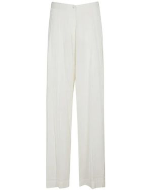 Silk95five Pantalones Anchos De Talle Alto - Blanco