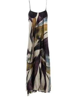 YANGKEHAN Floral-Print Silk Maxi Dress - White