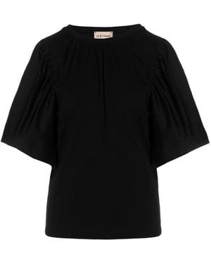 Le twins T-Shirt mit Puffärmeln - Schwarz