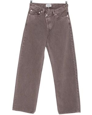 Agolde Criss-Cross Straight-Leg Jeans - Gray
