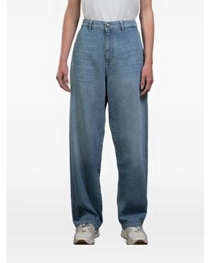 Moorer Cabirian Embroidered Straight-Leg Jeans - Blue