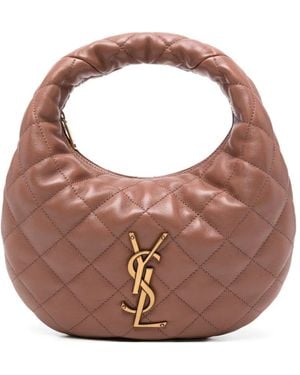 Saint Laurent Baby Icarino Gewatteerde Shopper Met Logo - Bruin