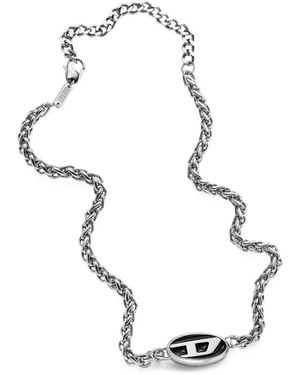 DIESEL Stainless Steel Chain Necklace - White