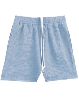 True Tribe Drawstring Textured Shorts - Blue
