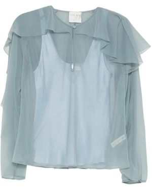 forte_forte Blouse À Design Superposé - Blue
