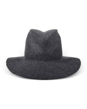 Catarzi Logo-Patch Wide-Brim Hat - Blue