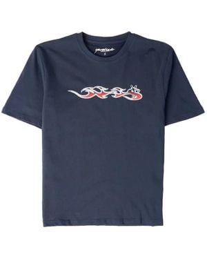 Yardsale Flame-Print T-Shirt - Blue