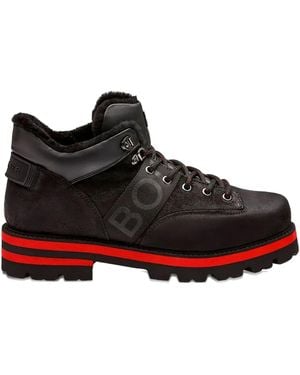 Bogner Logo Lace-Up Boots - Black