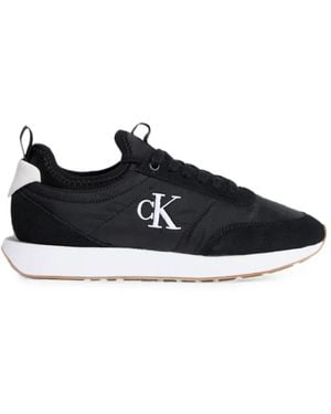 Calvin Klein Logo-Print Paneled Low-Top Sneakers - Black