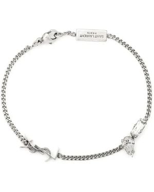 Saint Laurent Cassandre Lobster Clasp Bracelet - Metallic