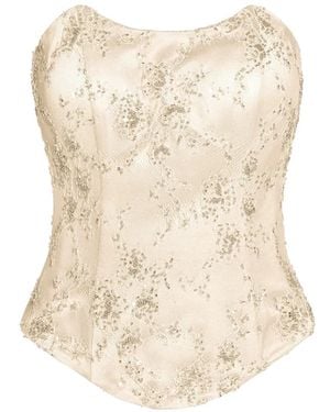 ALEXIA & ANTONIA Embellished Top - Natural