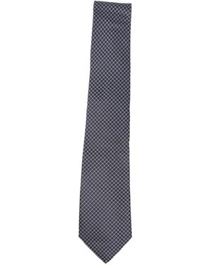 Canali Cravate En Cachemire À Motif Intégral - Bleu