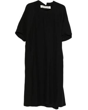 Individual Sentiments Vestido Midi De Manga Corta - Negro