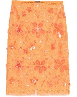 Gucci Sequin-Embellished Midi Skirt - Orange