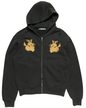 Acne Studios Logo-Embroidered Hoodie - Black