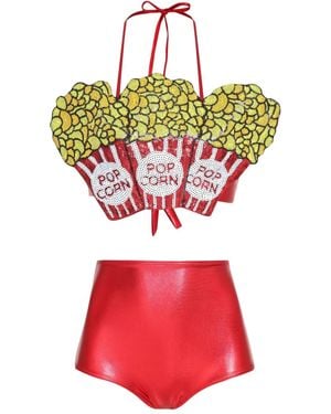 Brigitte Bardot Popcorn Sequin-Embellished Swimsuit - Red