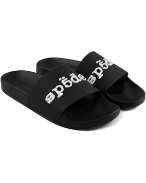 Sp5der Logo-Embossed Slides - Black