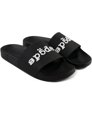 Sp5der Sandali Slides Con Logo Goffrato - Nero