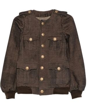 R13 Mélange-Effect Multi-Pocket Jacket - Brown