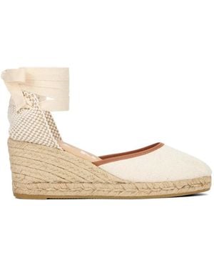 Manebí Tie-Fastening Wedge Espadrilles - Natural