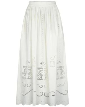Carolina K Larissa Eyelet-Embroidered Scalloped Skirt - White