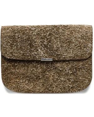 Lemaire Soft Tab Suede Wallet - Brown