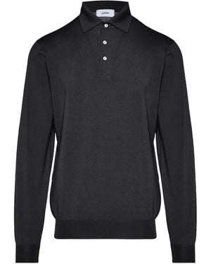 Lardini Langärmeliges Poloshirt - Schwarz