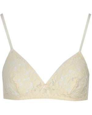 Laura Urbinati Lace-Pattern Bras - Natural