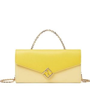 Fendi Ff Diamonds Chain-Link Cross Body Bag - Yellow