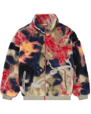 DIESEL S-Luke Fleece Jack Met Jacquard - Rood