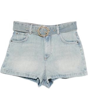 Twinset Belt Denim Shorts - Blue